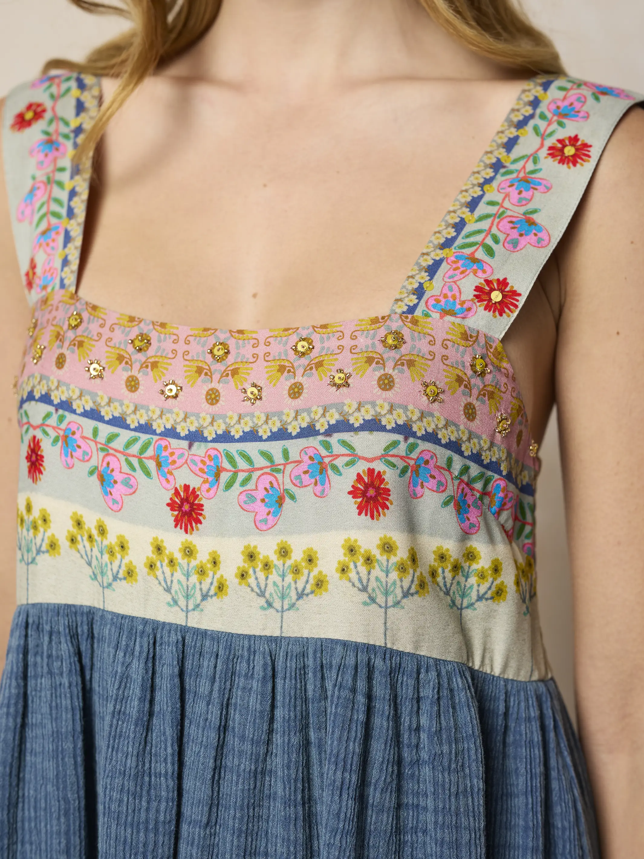 Tricia Embellished Maxi Dress - Slate Blue - Image 3