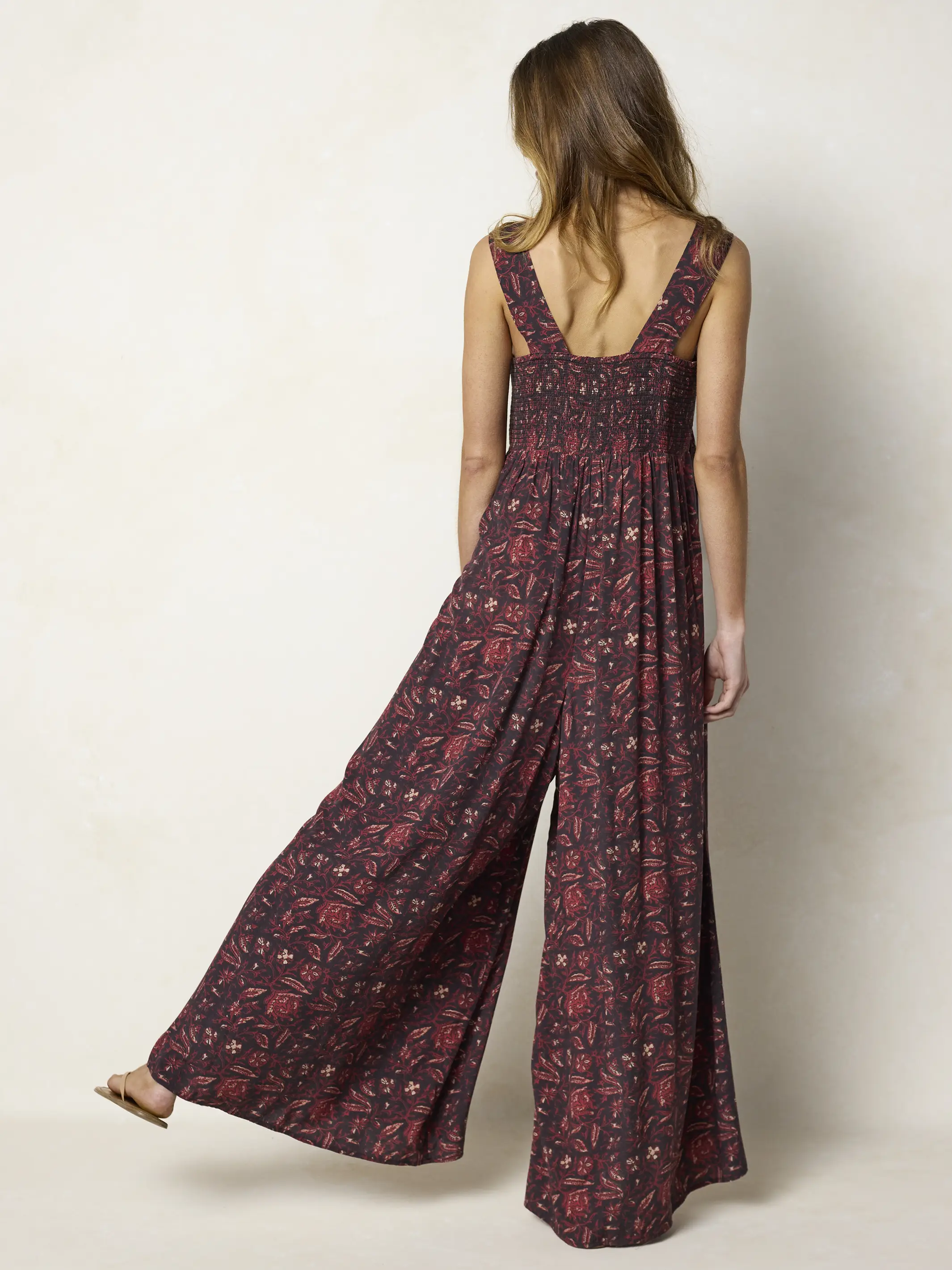 Tricia Jumpsuit - Brown Rust Floral - Image 3