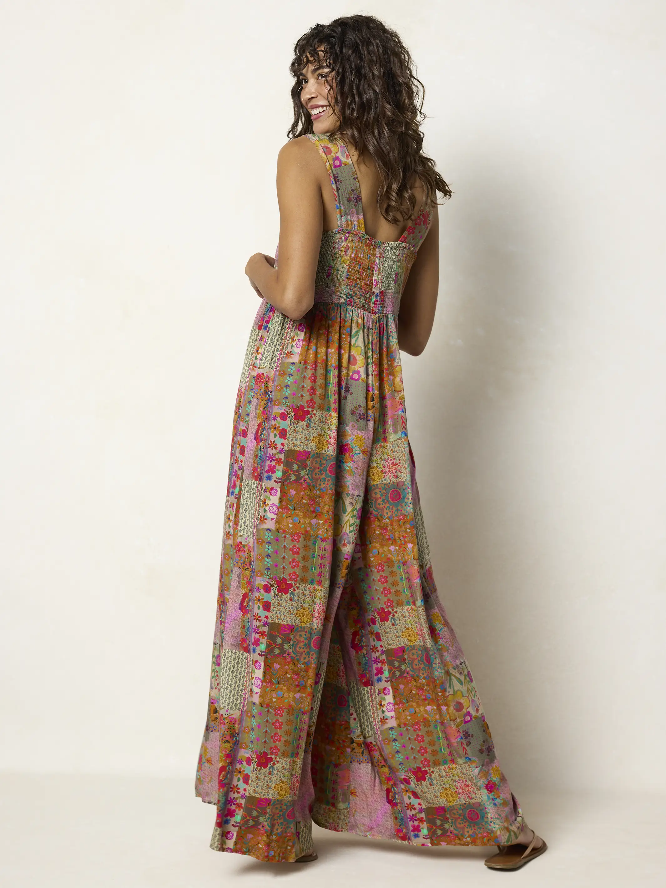 Tricia Jumpsuit - Pink Floral Patchwork - Image 4