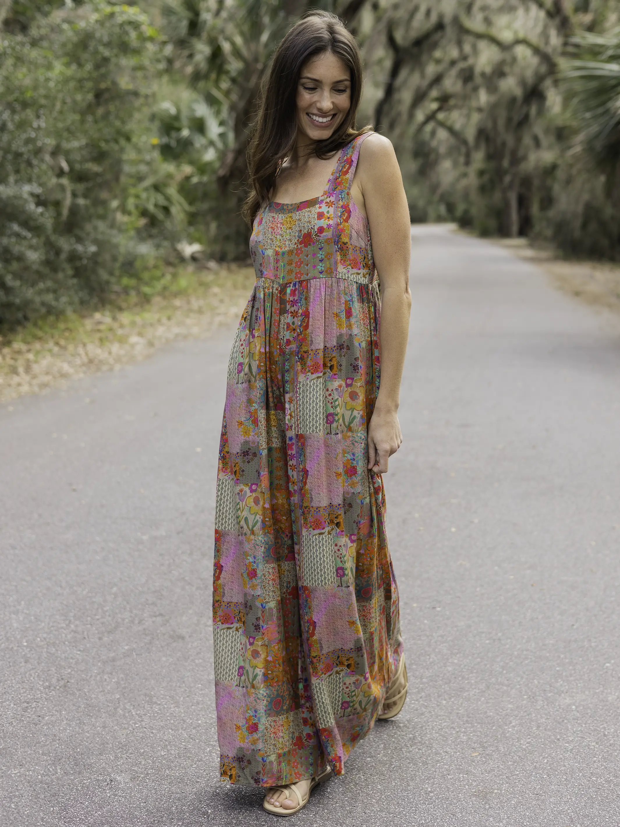 Tricia Jumpsuit - Pink Floral Patchwork - Image 6