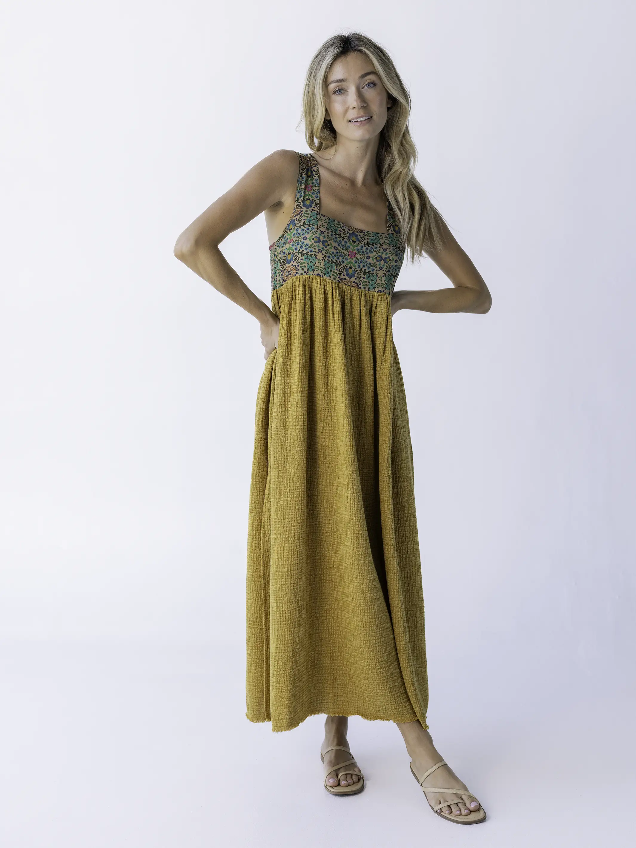 Tricia Maxi Dress - Mustard Gauze - Image 4
