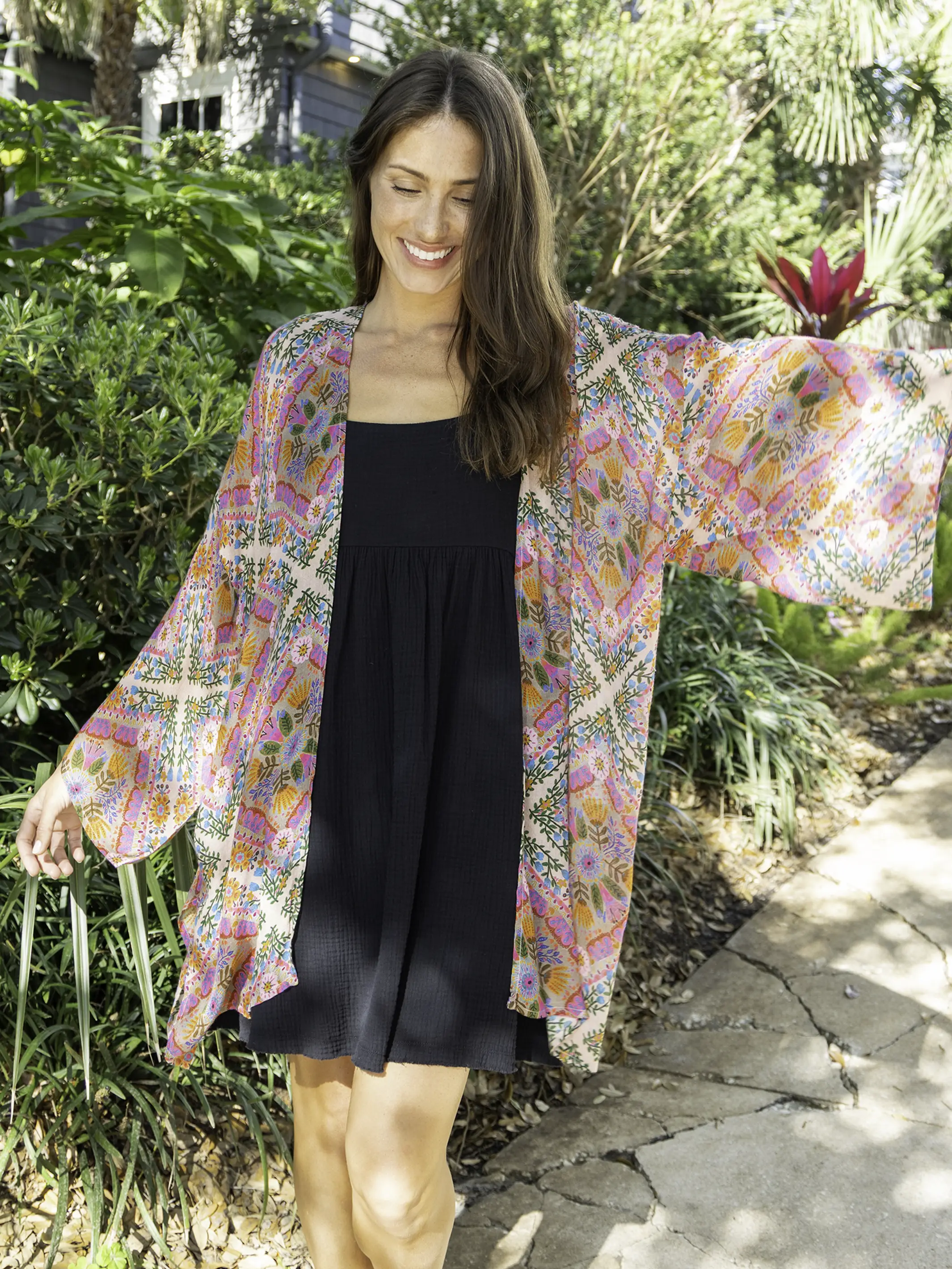 Tricia Mini Dress - Black Cotton Gauze - Image 3