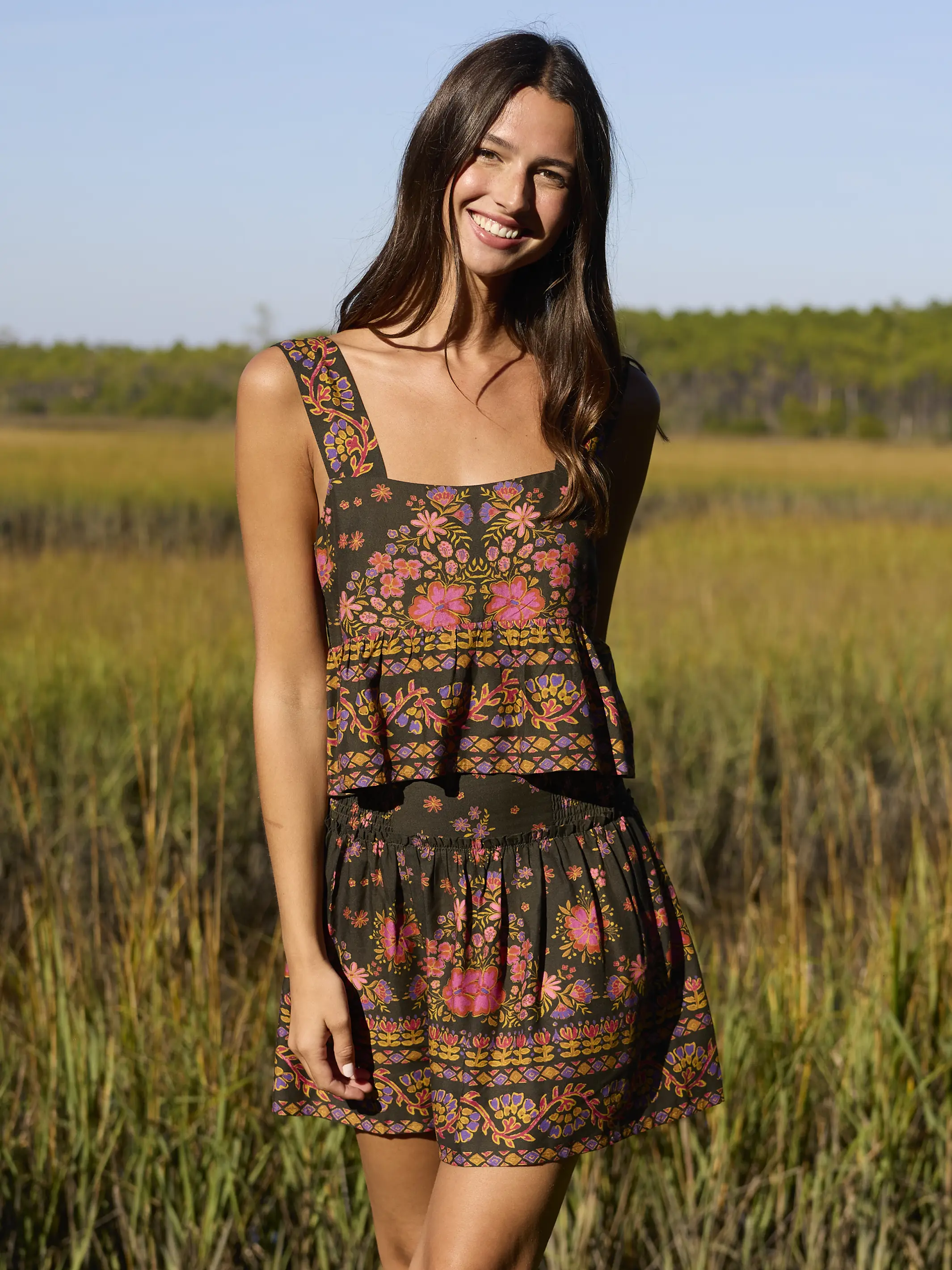 Tricia Top - Blooming Bandana Charcoal - Image 6
