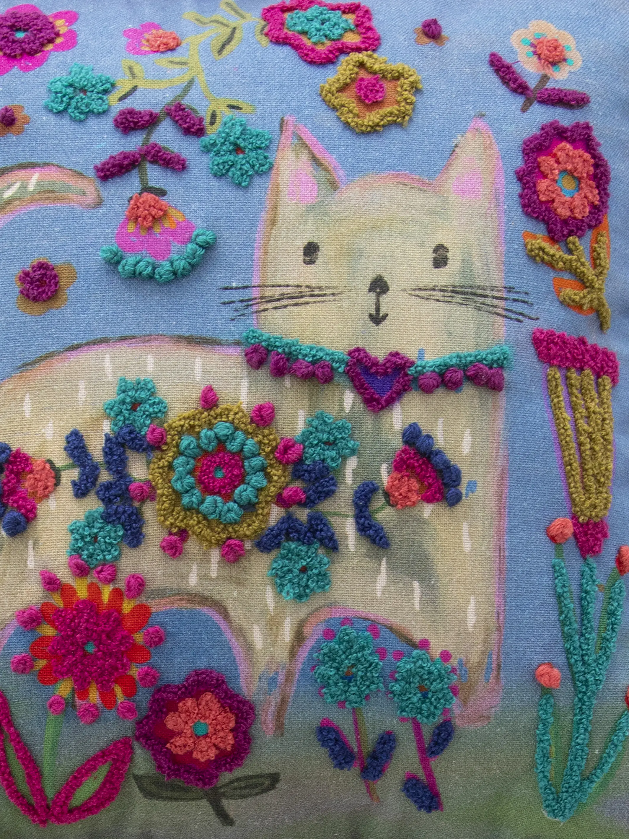 Tufted Boho Pillow - Cat - Image 3