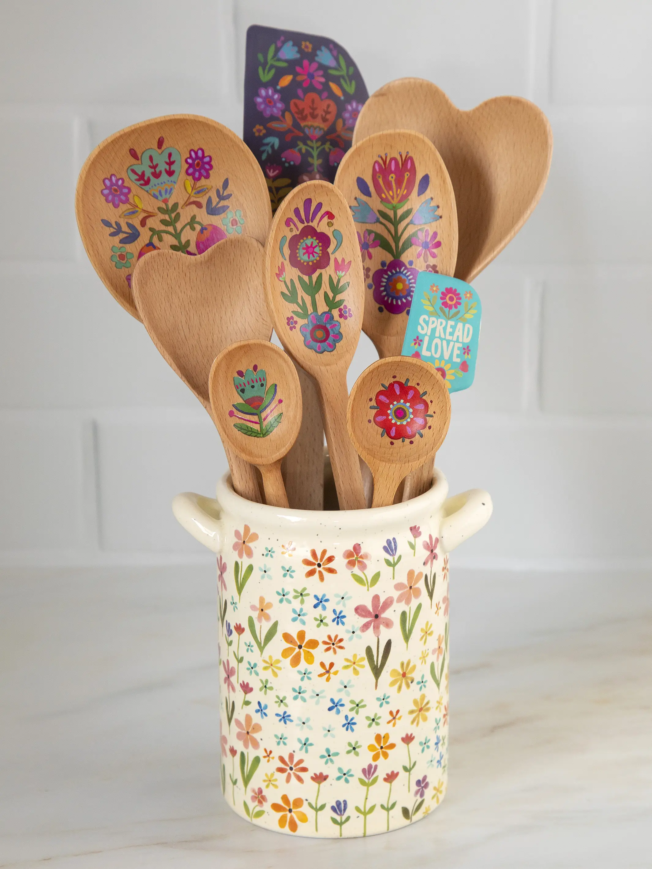 Utensil Crock - Daisies - Image 2