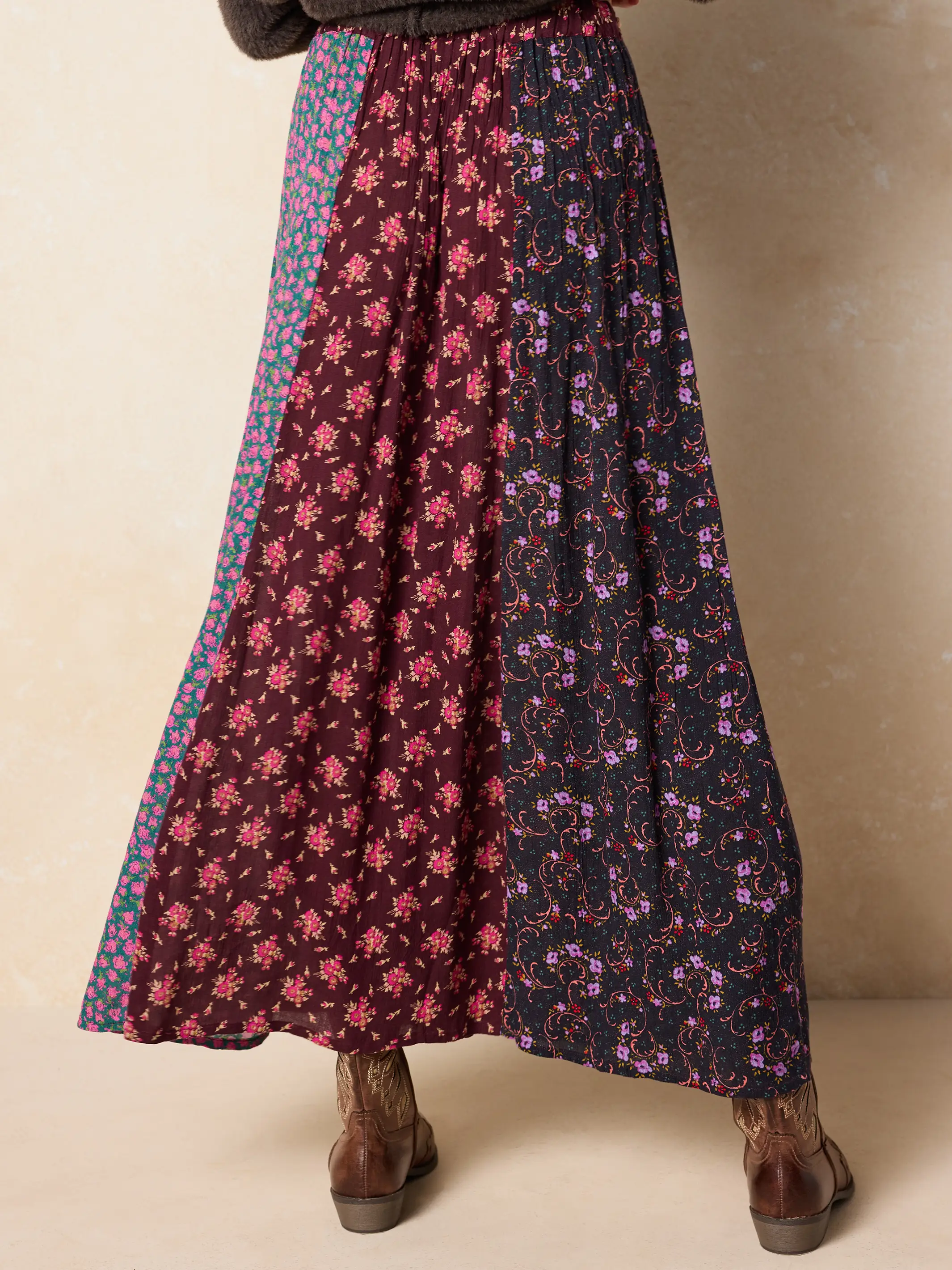 Valentina Maxi Skirt - Prairie Ditsy Maroon - Image 5
