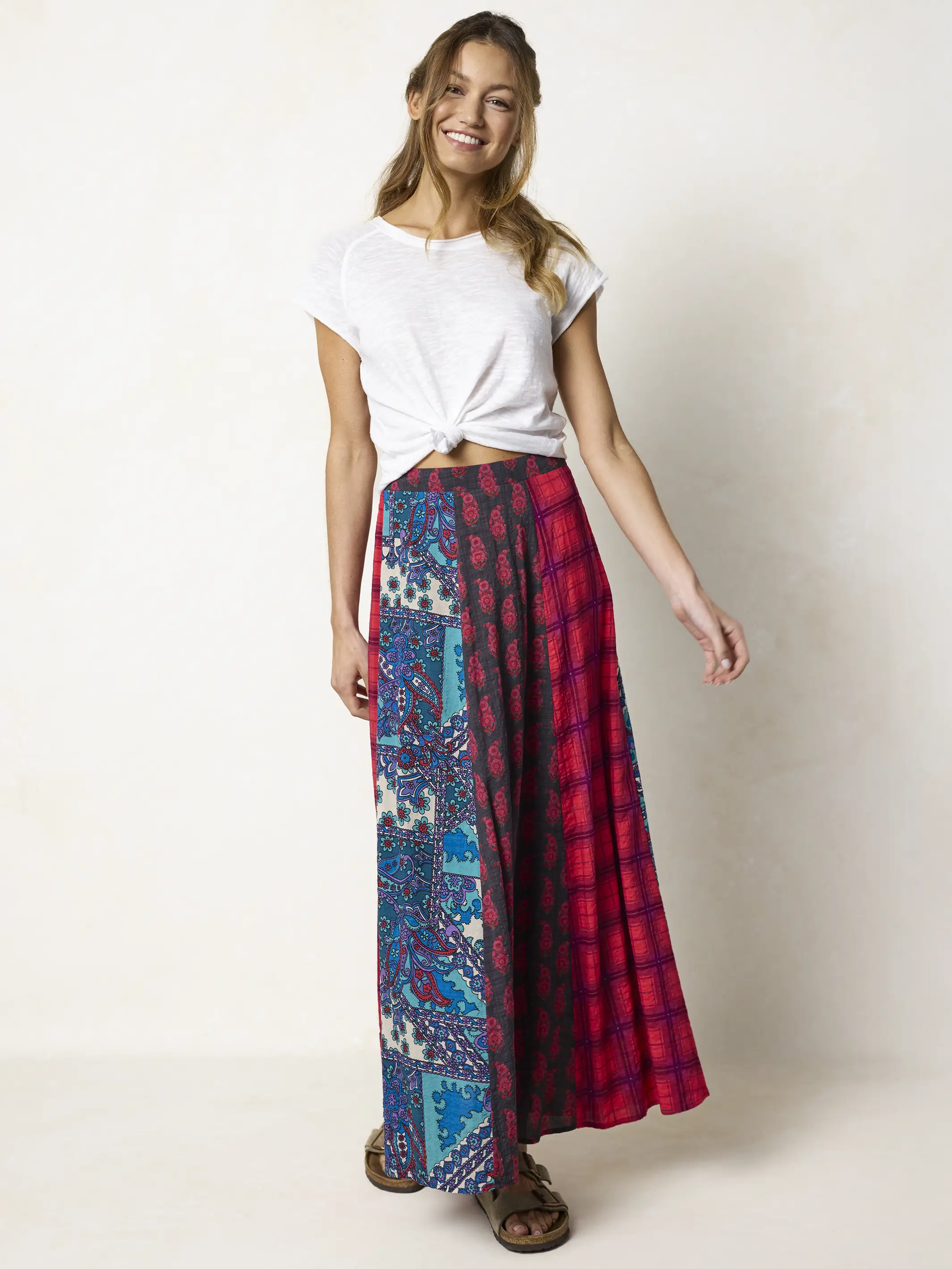 Valentina Maxi Skirt - Teal Mixed Paisley - Image 2