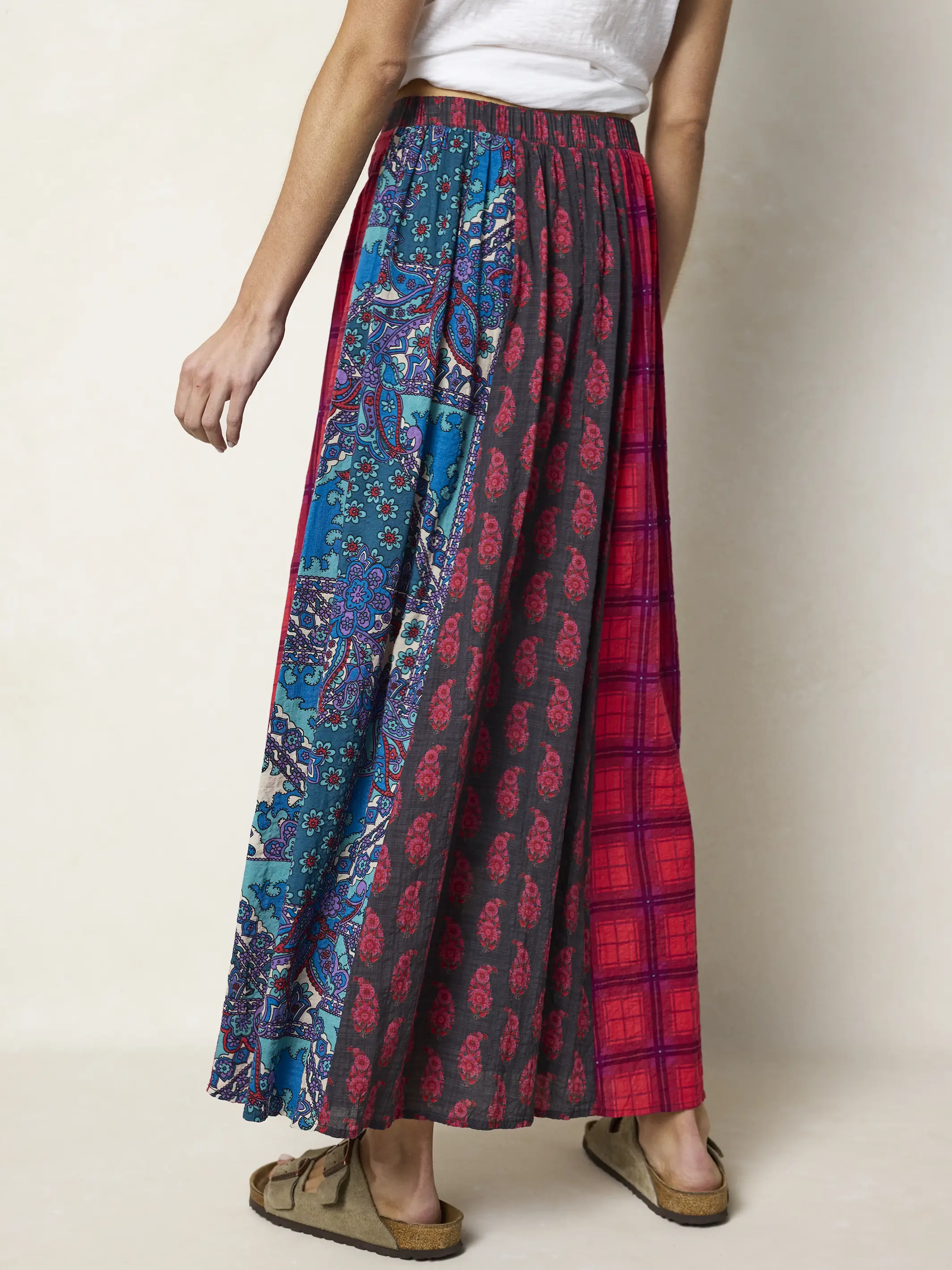 Valentina Maxi Skirt - Teal Mixed Paisley - Image 4