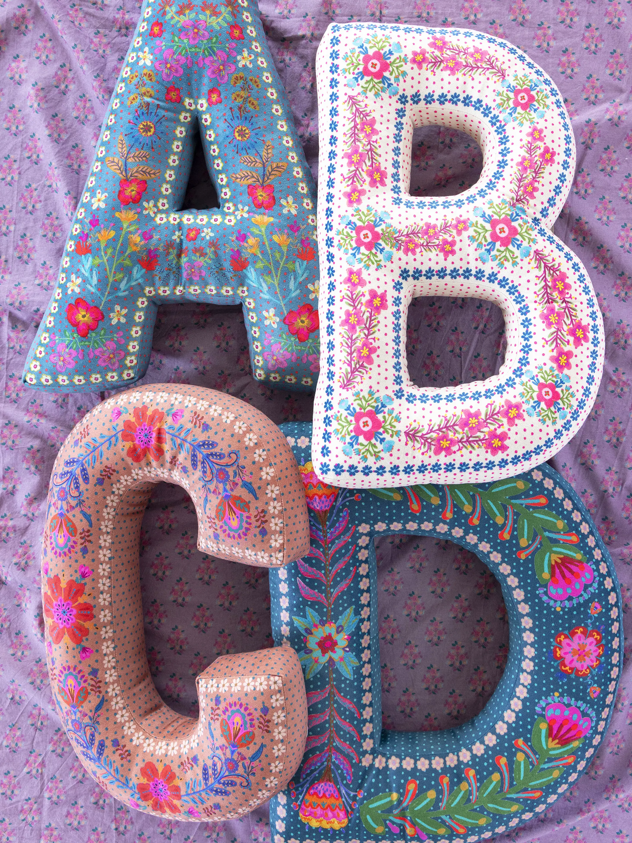 Velvet Initial Pillow - B - Image 3
