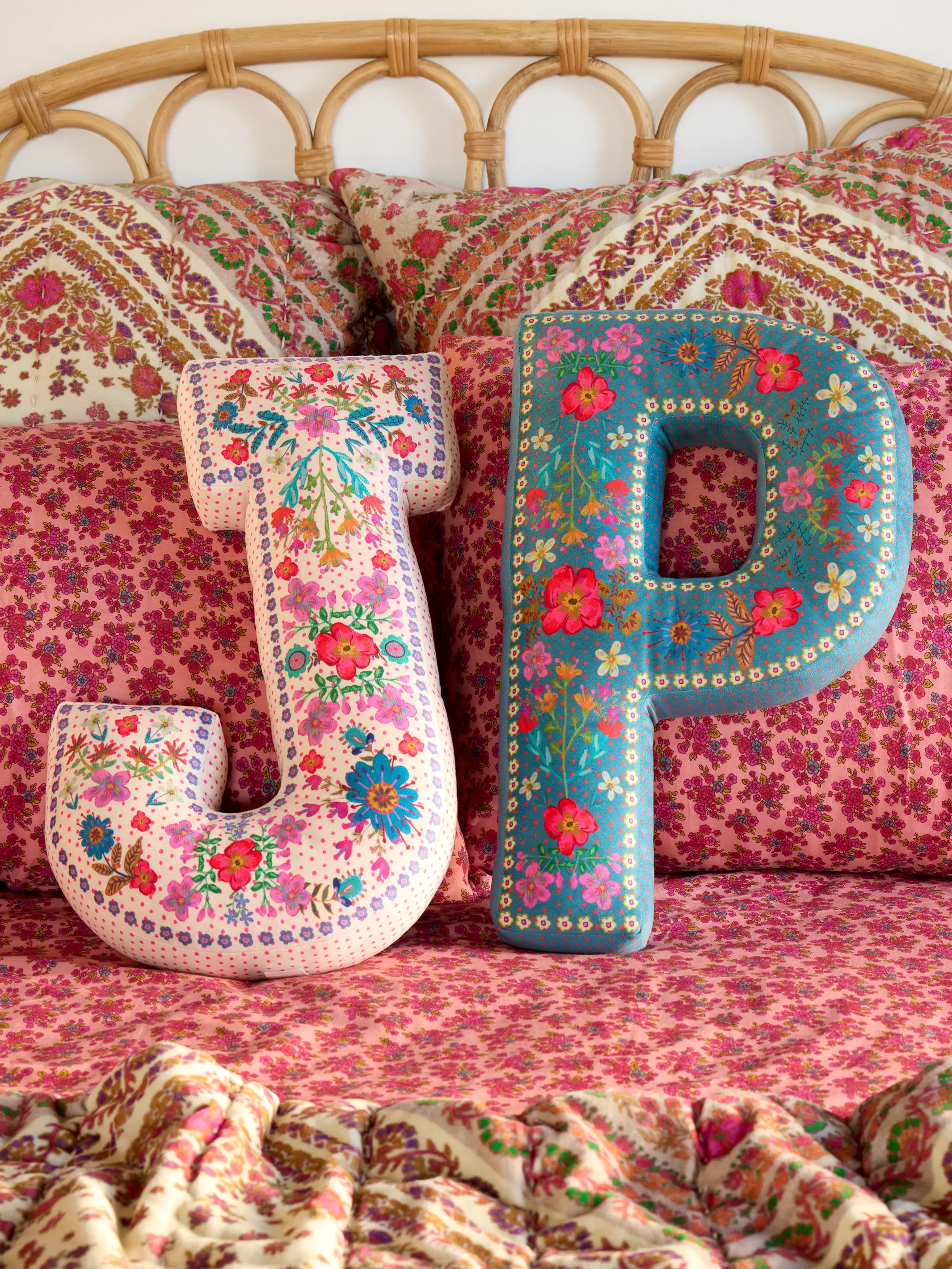 Velvet Initial Pillow - D - Image 2