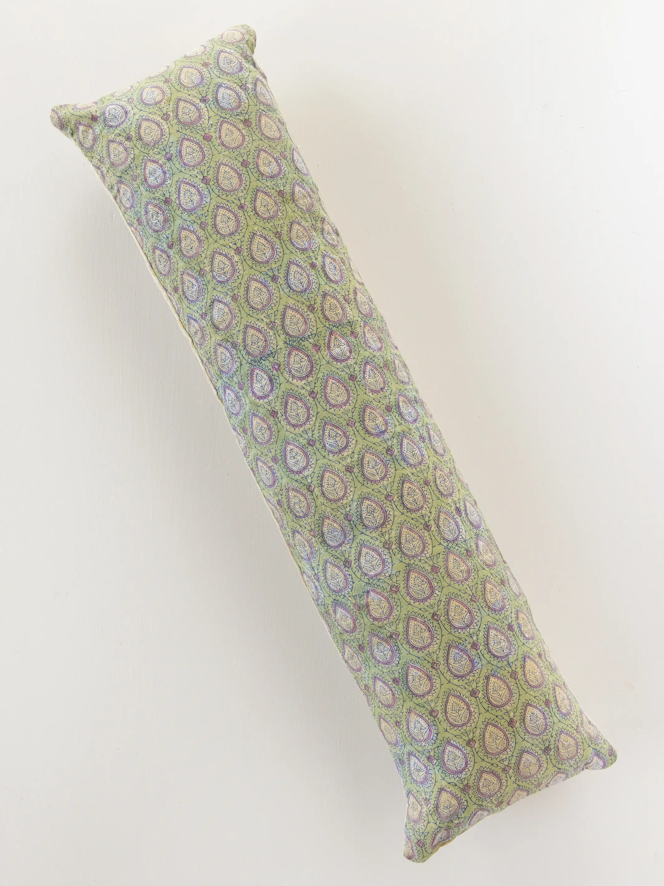 Vintage Kantha Reversible Lumbar Pillow - Green - Image 2