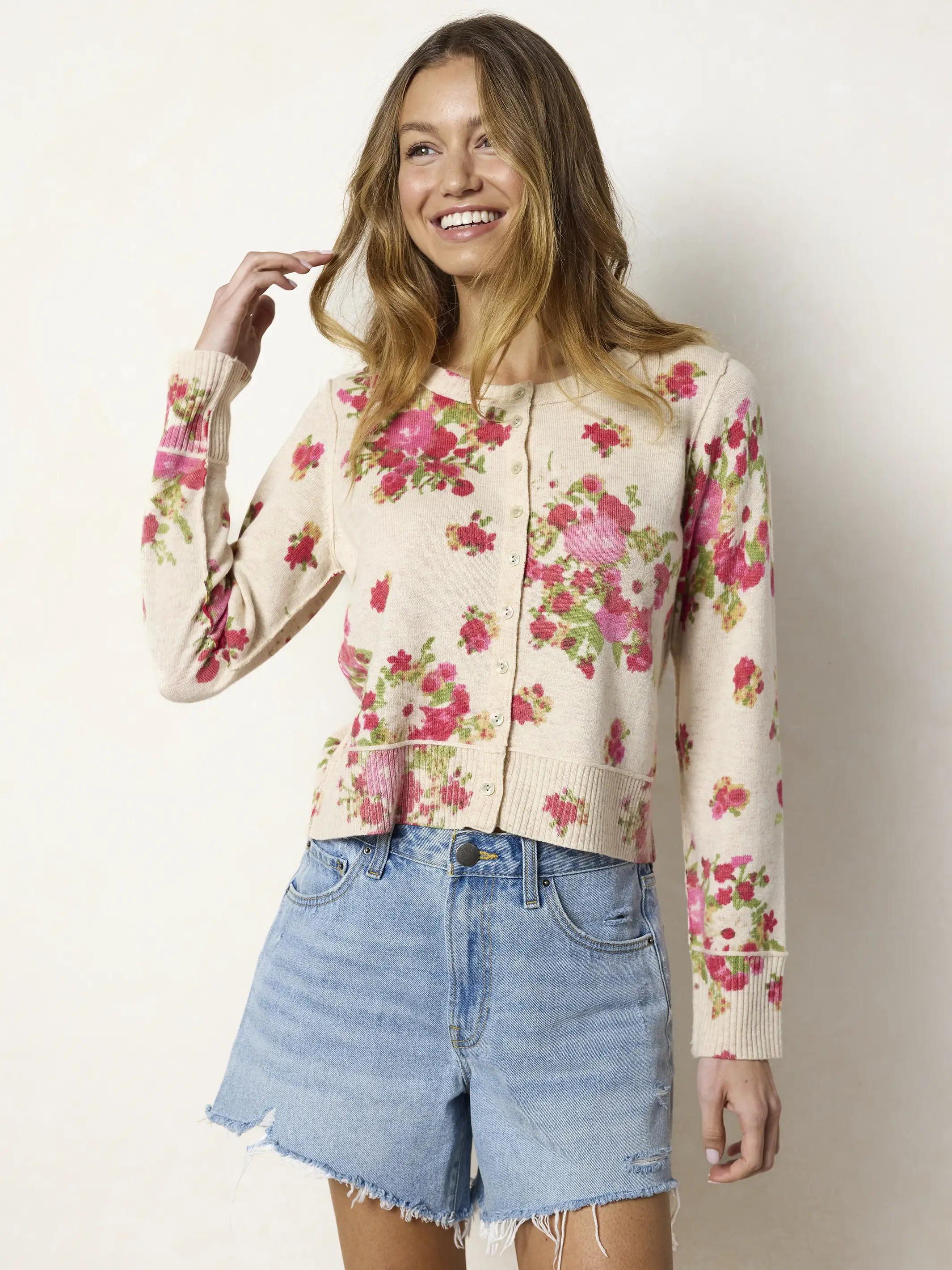 Your Everything Cardigan Sweater - English Garden Vanilla - Image 4