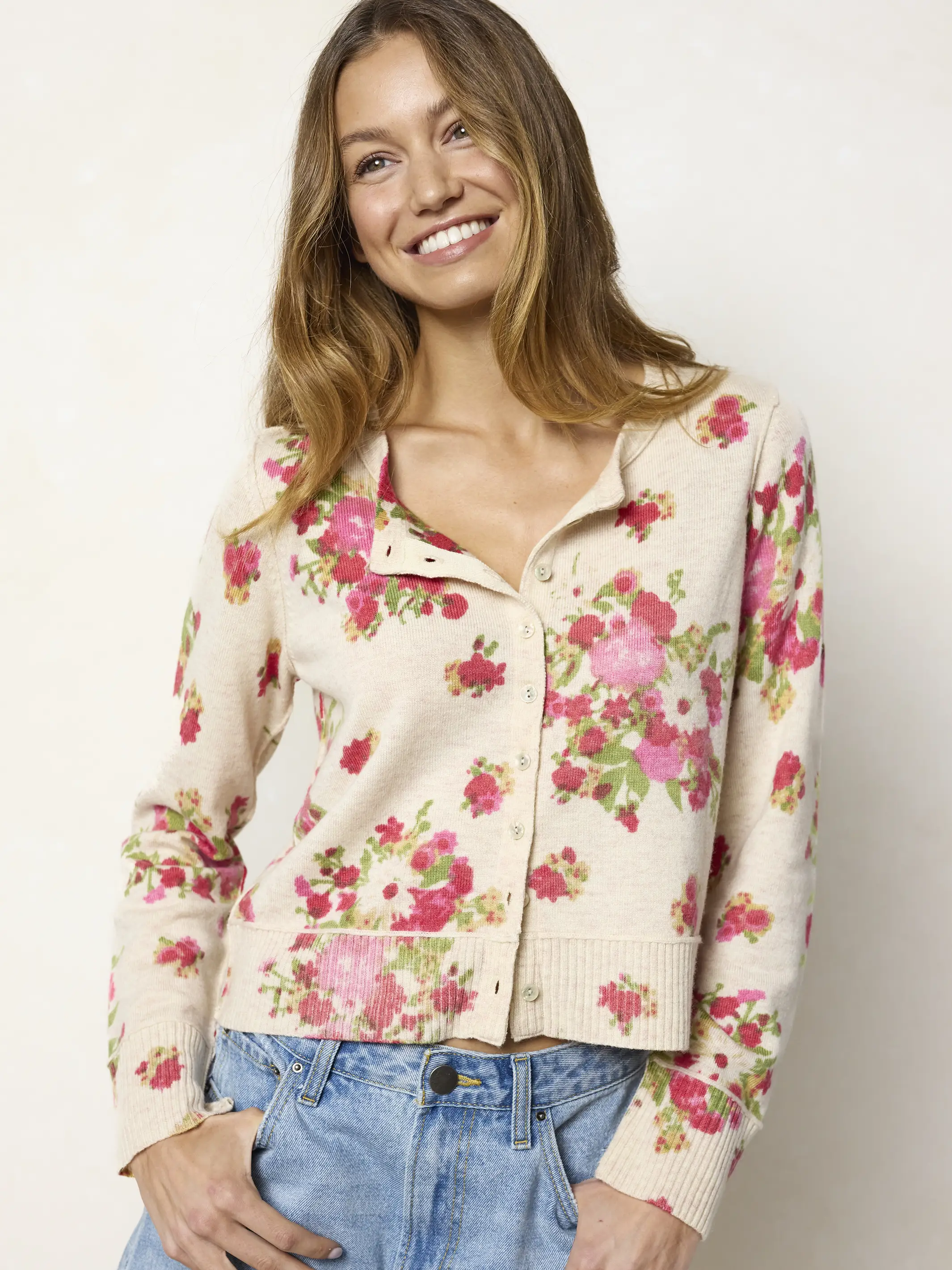Your Everything Cardigan Sweater - English Garden Vanilla - Image 5