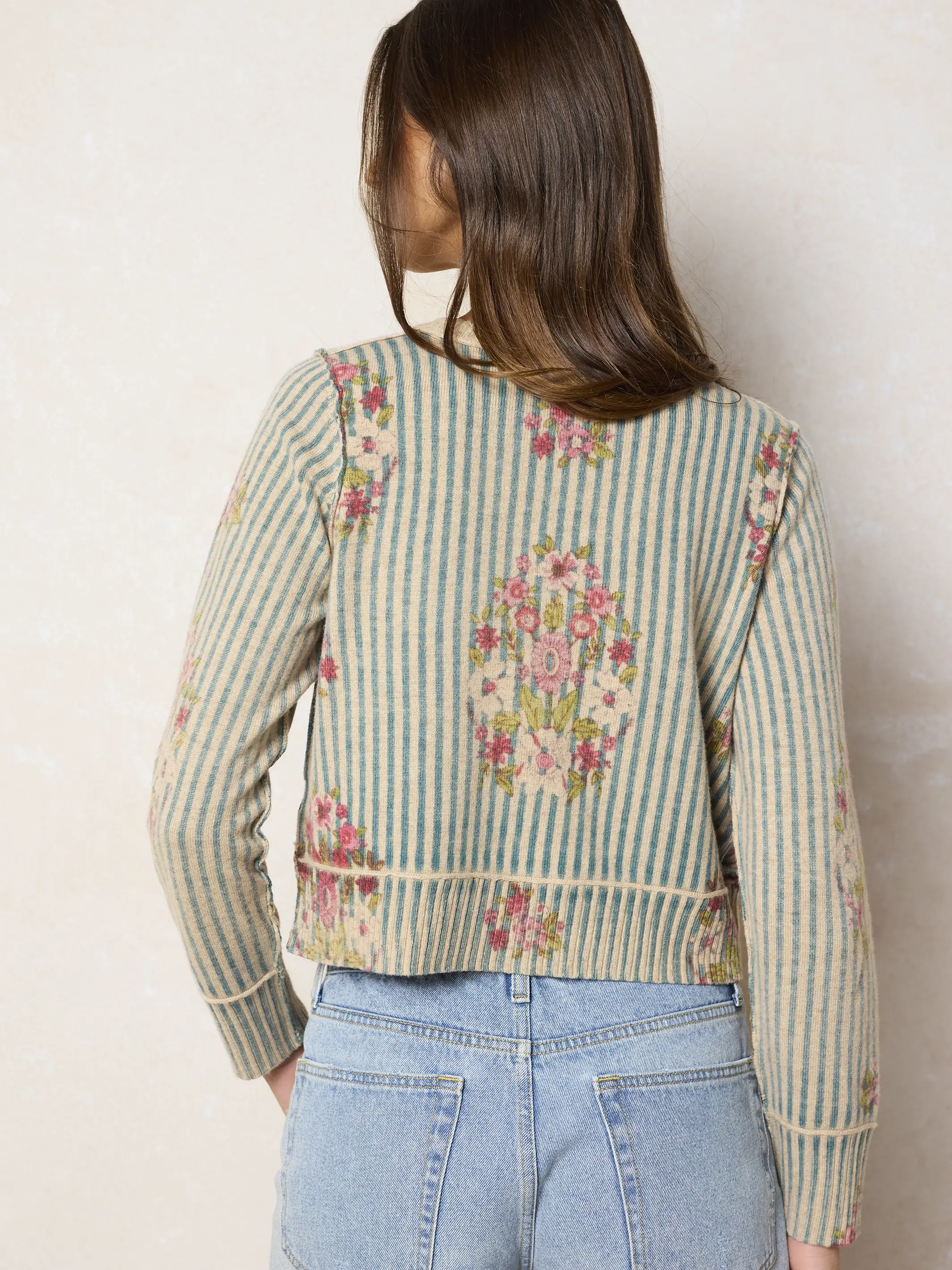 Your Everything Cardigan Sweater - Jaipur Stripe Teal - Image 6