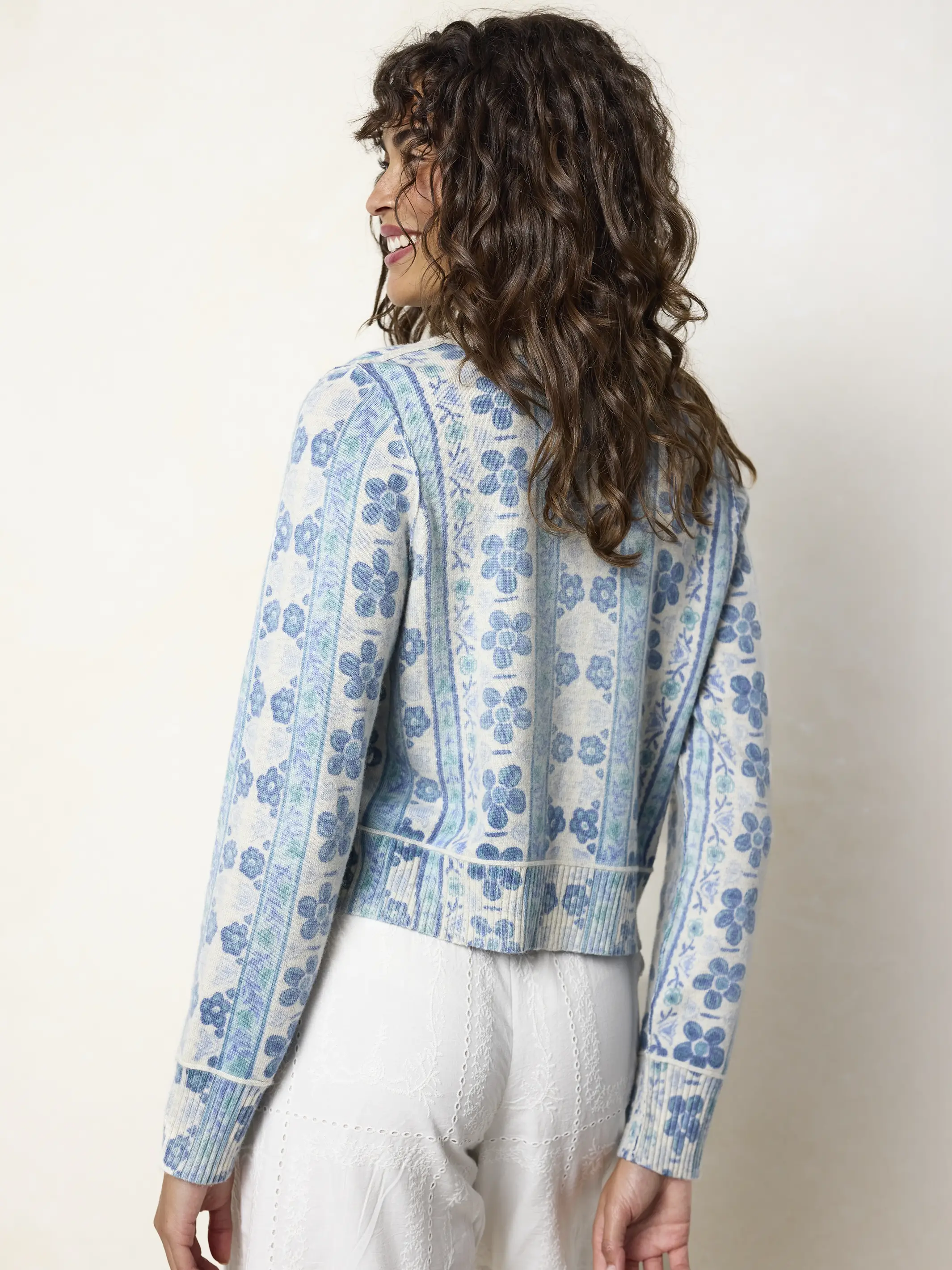 Your Everything Cardigan Sweater - Lima Stripe Light Grey - Image 3