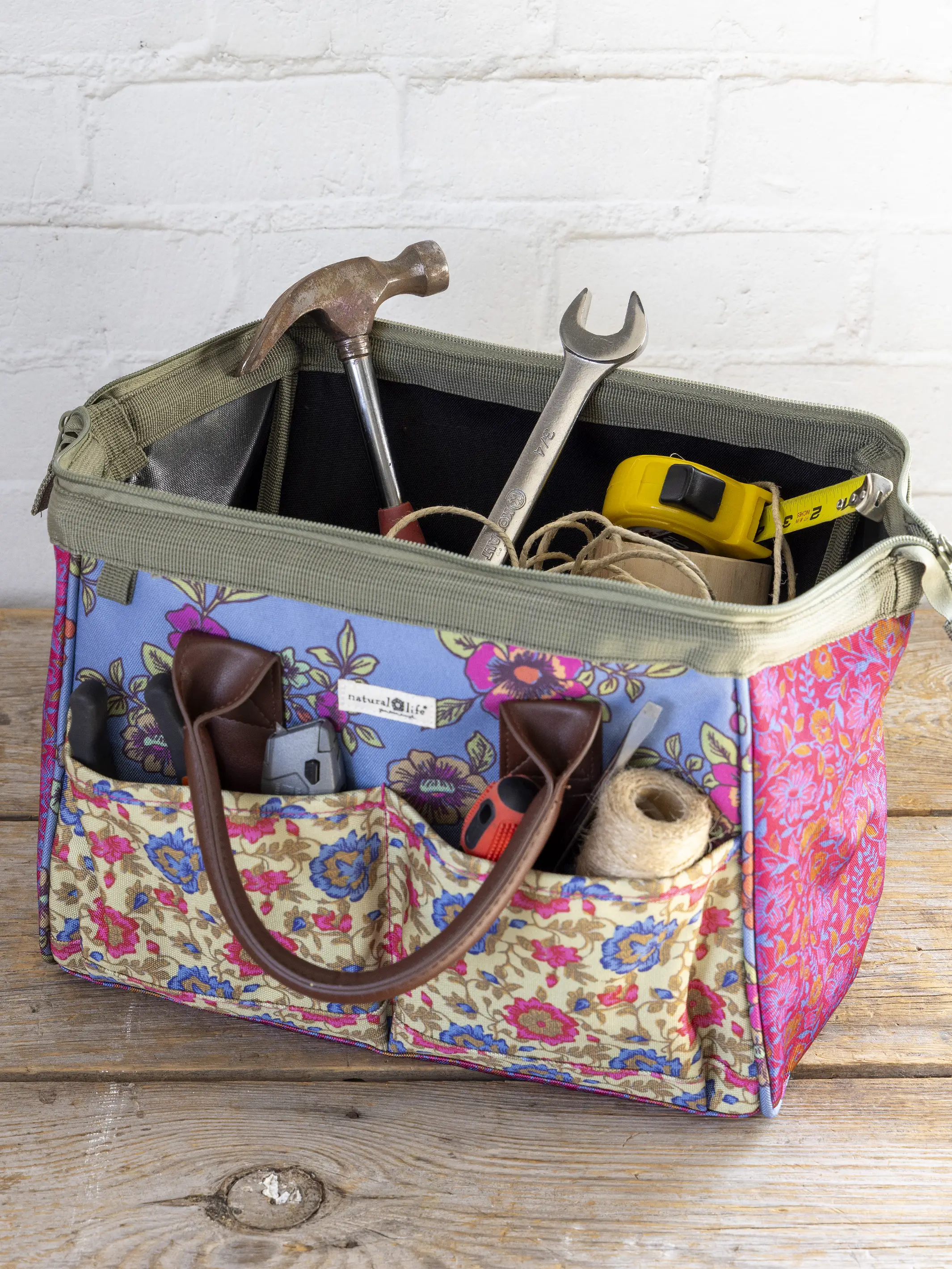 Zip Up Tool Bag - Blue Enchanted Wildflowers - Image 2